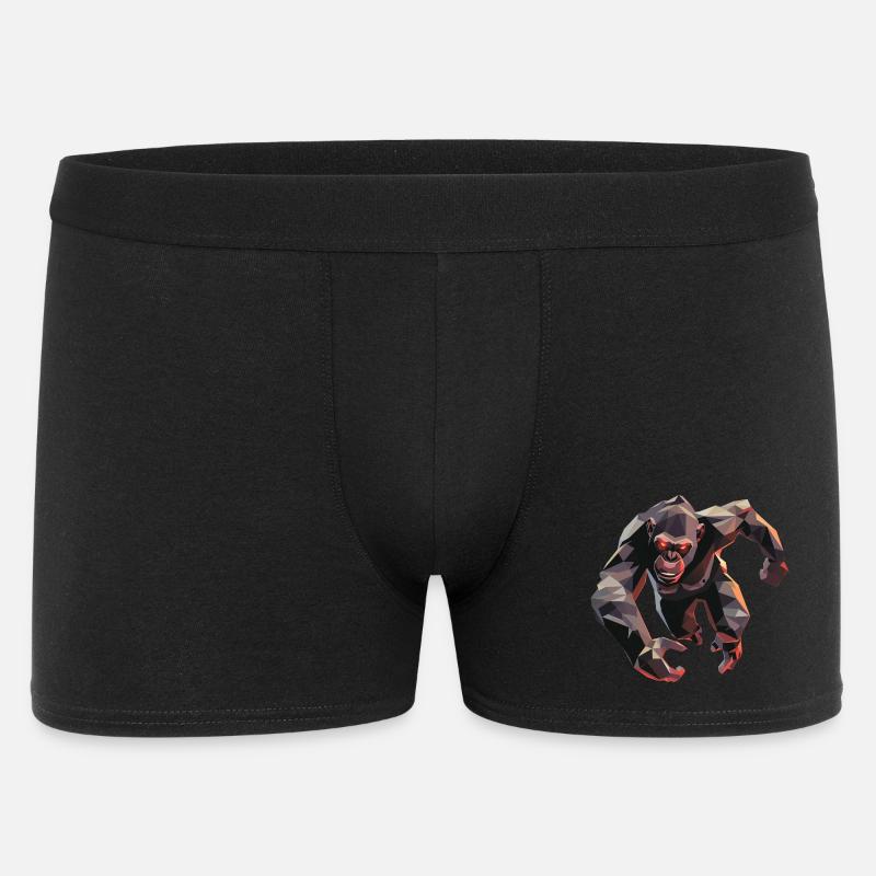 Gorille dans le style low poly - Boxer Homme - noir