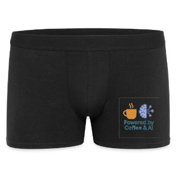 Kaffee KI Kraftdesign - Männer Boxer Shorts - Schwarz - Vorne