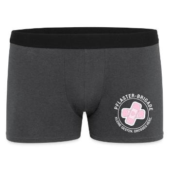 Pflaster-Brigade Kleine Gesten. Grosses Herz.  - Männer Boxer Shorts - Anthrazit - Vorne