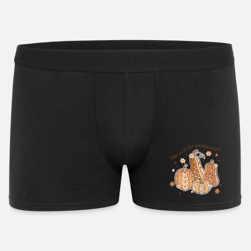 Patchwork Kürbis Patch - Männer Boxer Shorts - Schwarz