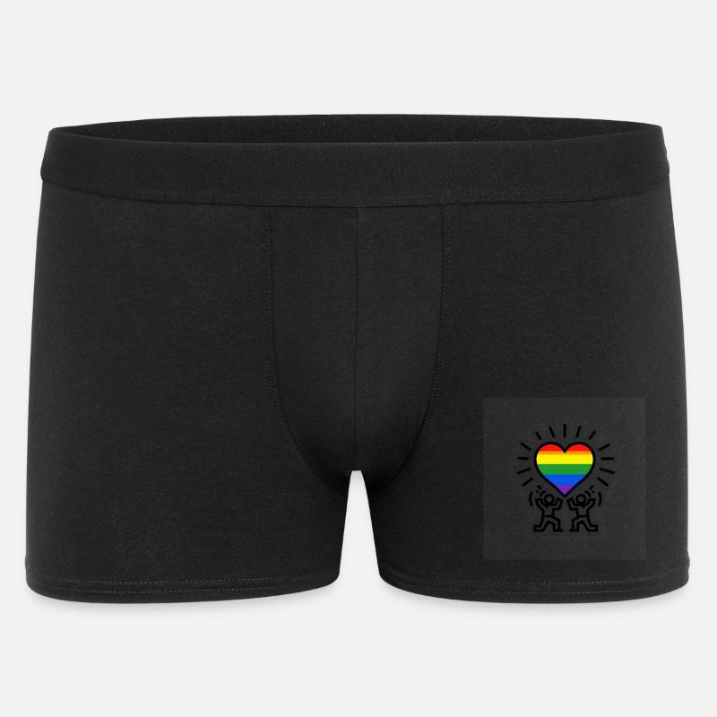 Herz-Regenbogen-Feier - Männer Boxer Shorts - Schwarz