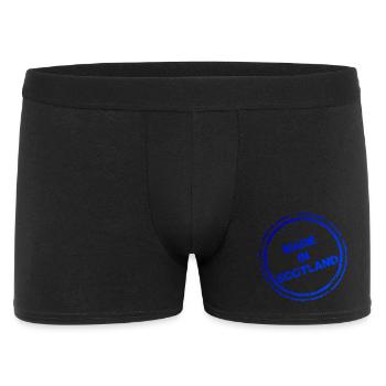 Made in Scotland Stamp Logo – Bold Blue Design - Men's Boxer Shorts - black - Front