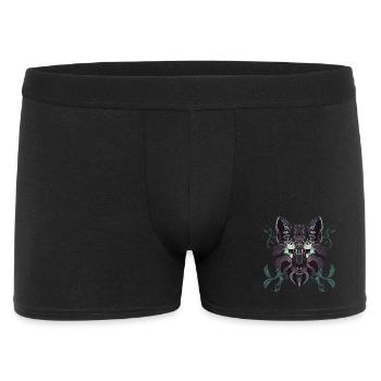 Turquoise Ornamental Wolf - Men's Boxer Shorts - black - Front