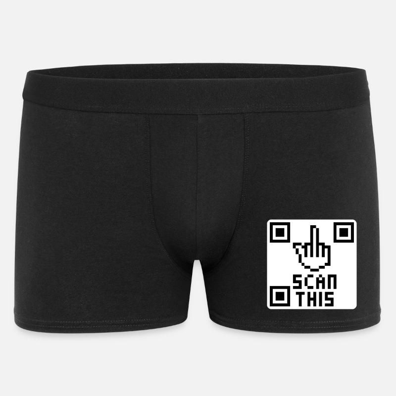 QRcode Mittelfinger - Männer Boxer Shorts - Schwarz
