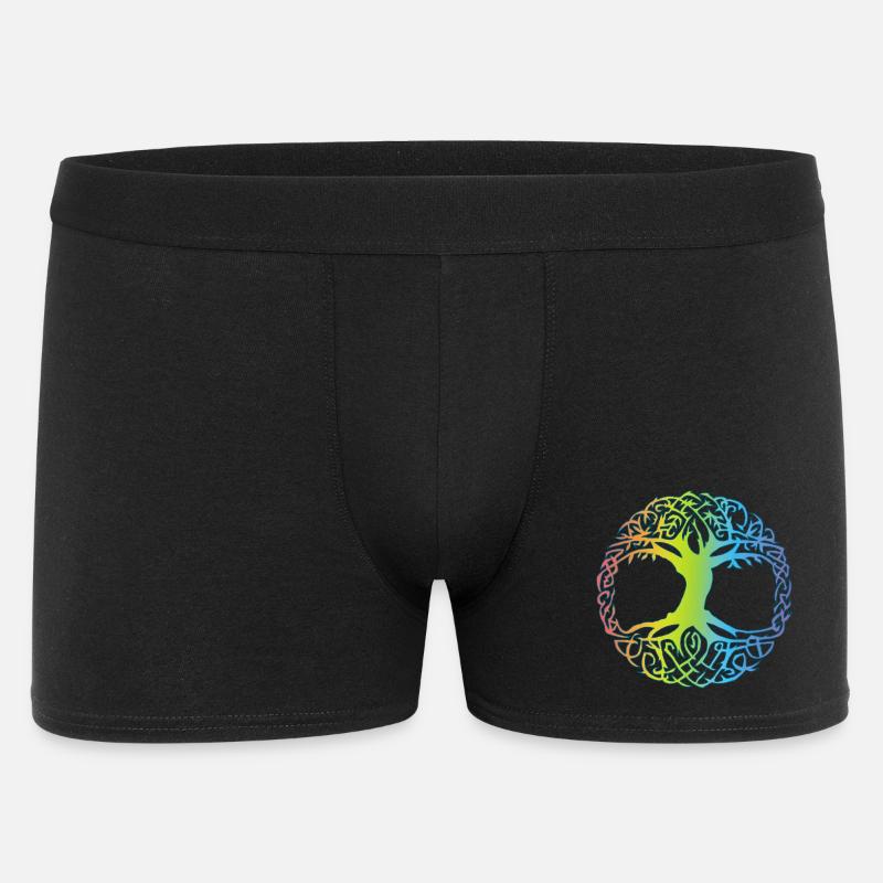 Mehrfarbiger keltischer Baum - Männer Boxer Shorts - Schwarz