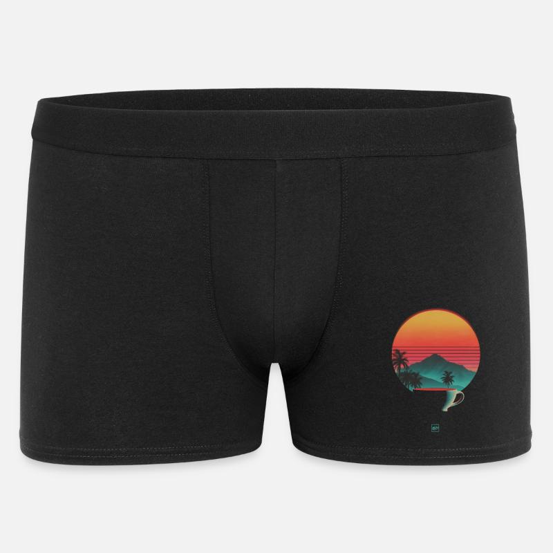 Coucher de soleil et café - Boxer Homme - noir