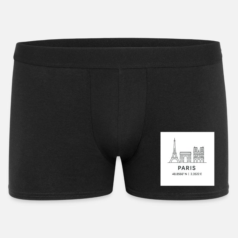 Paris Line Art Silhouette Point de repère - Boxer Homme - noir