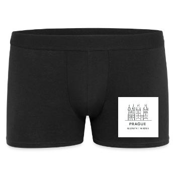 Prague Line Art Silhouette Point de repère - Boxer Homme - noir - Devant