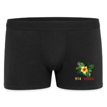Tropischer Hibiskus 974 Vibes - Männer Boxer Shorts - Schwarz - Vorne