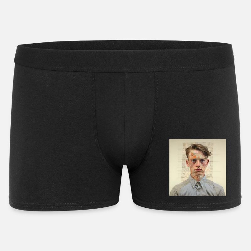 Patchwork-Portraet Collage - Männer Boxer Shorts - Schwarz