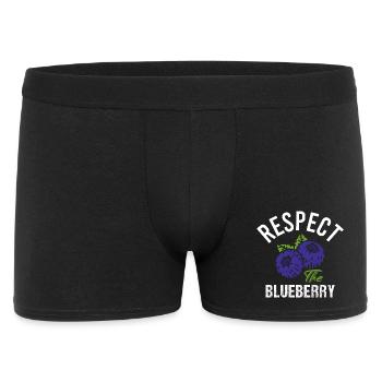 Blueberry Lustige Obst  Frucht Blaubeere Vintage - Männer Boxer Shorts - Schwarz - Vorne