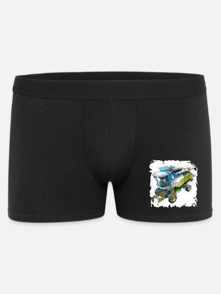 Farbige Blueprint Dreschmaschine, CAD-Design - Männer Boxer Shorts - Schwarz