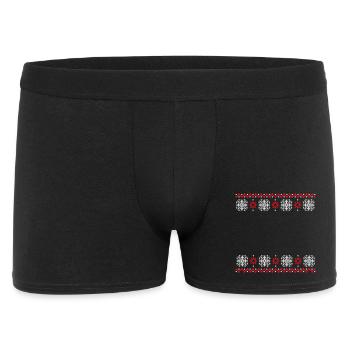 Ugly Sweater Christmas Pattern Snowflakes Cool - Men's Boxer Shorts - black - Front