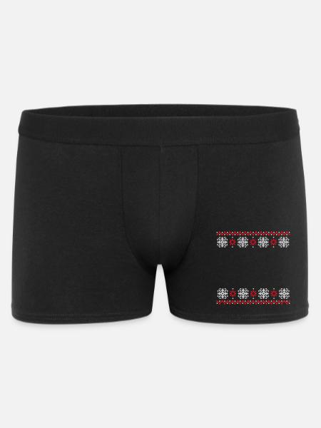 Ugly Sweater Christmas Pattern Snowflakes Cool - Men's Boxer Shorts - black