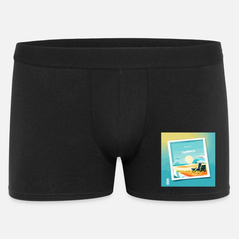 Summer at the beach - Männer Boxer Shorts - Schwarz
