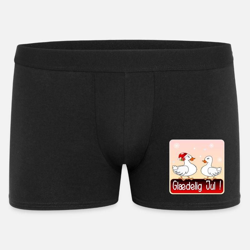 Frohe Weihnachten Weihnachtsgans - Männer Boxer Shorts - Schwarz