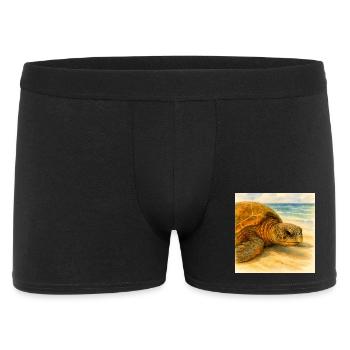 Tortue aquarelle près de la plage - Boxer Homme - noir - Devant