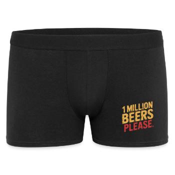 Eine Million Biere bitte - Lustiges Trinken Meme - Männer Boxer Shorts - Schwarz - Vorne