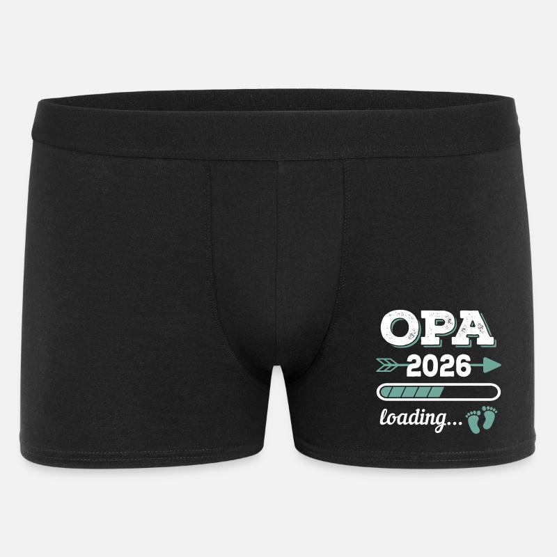 Opa 2026 Loading Werdender Großater Geschenkidee - Männer Boxer Shorts - Schwarz