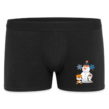 Pingouins bonhomme de neige Winter Joy - Boxer Homme - noir - Devant