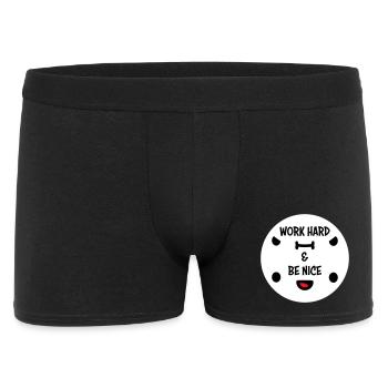 Work Hard Be Nice Motivation Positive Spirit Quote - Men's Boxer Shorts - black - Front