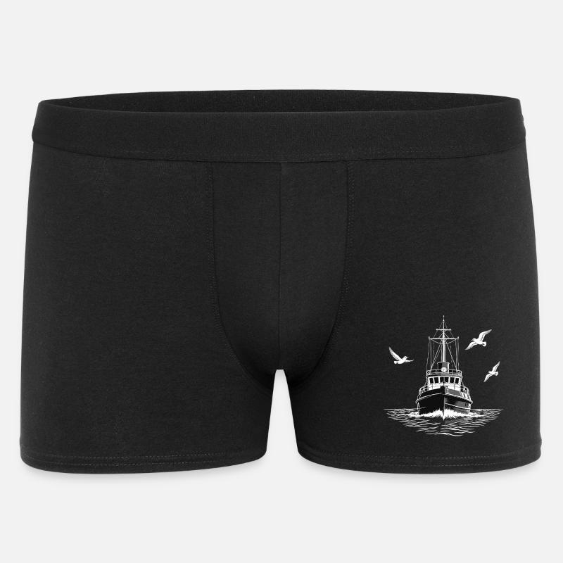 Fischkutter Trawler Fischer Meer - Männer Boxer Shorts - Schwarz