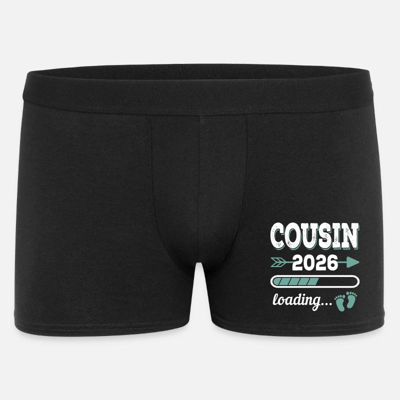 Cousin 2026 Loading Großer Cousin - Männer Boxer Shorts - Schwarz