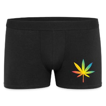 Cannabis / Marijuana / Hemp (Rainbow / History) - Men's Boxer Shorts - black - Front