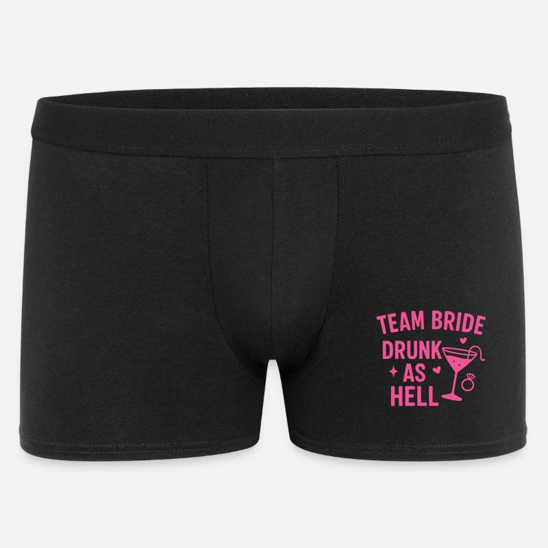 Team Bride – Drunk as Hell - Männer Boxer Shorts - Schwarz