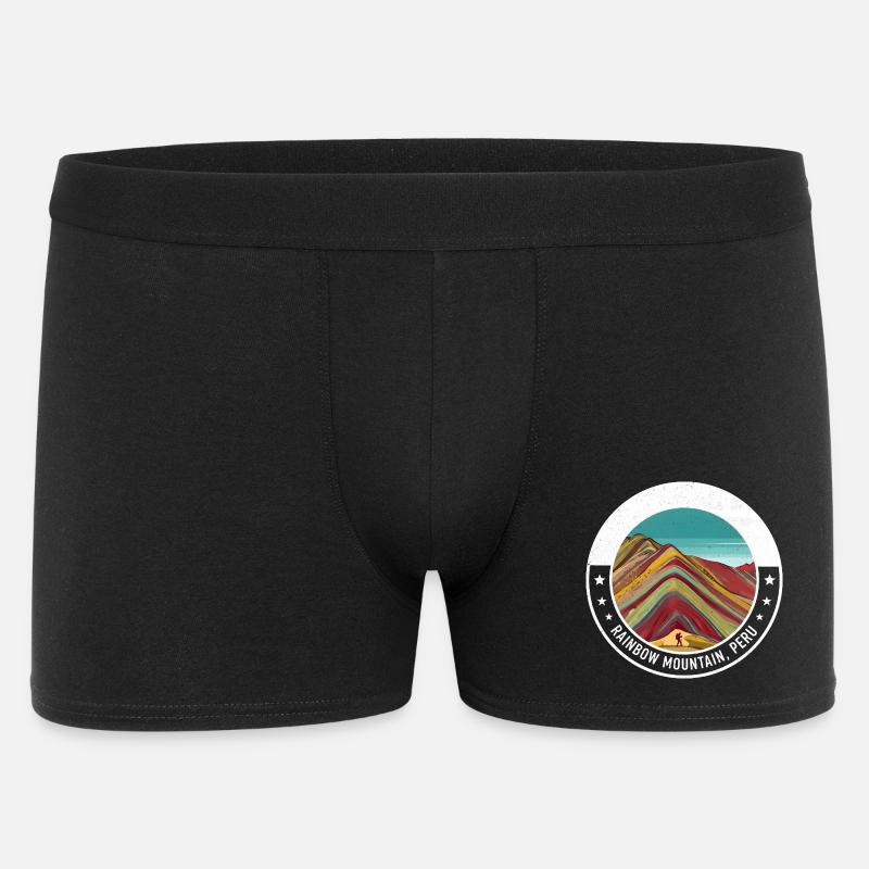 Regenbogenberg Peru Farbexplosion - Männer Boxer Shorts - Schwarz