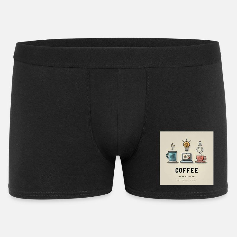 Kaffee Code Design - Männer Boxer Shorts - Schwarz