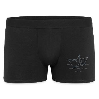 Bateau origami – Art de lignes minimaliste Maritime I - Boxer Homme - noir - Devant