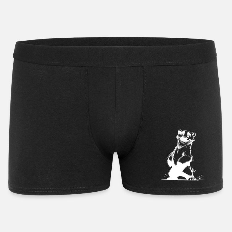 Lächelnder Eisbär Lieblingsmaskottchen Skizze - Männer Boxer Shorts - Schwarz