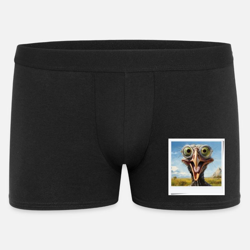 Exzentrischer Vogel mit Brillengläsern - Männer Boxer Shorts - Schwarz