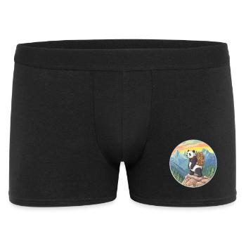 Randonnée de panda mignonne Camping Aventure en montagne - Boxer Homme - noir - Devant
