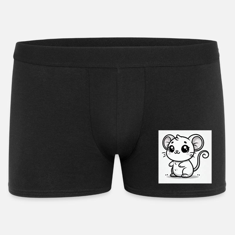 Kawaii-Maus Schwarz-Weiß - Männer Boxer Shorts - Schwarz