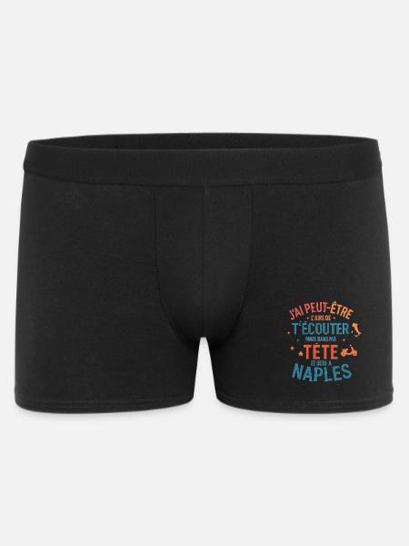 J'ai peut-être l'air d'écouter Naples - Boxer Homme - noir