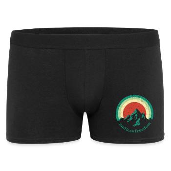 Endless Freedom Mountain Rainbow im Retro-Design - Männer Boxer Shorts - Schwarz - Vorne