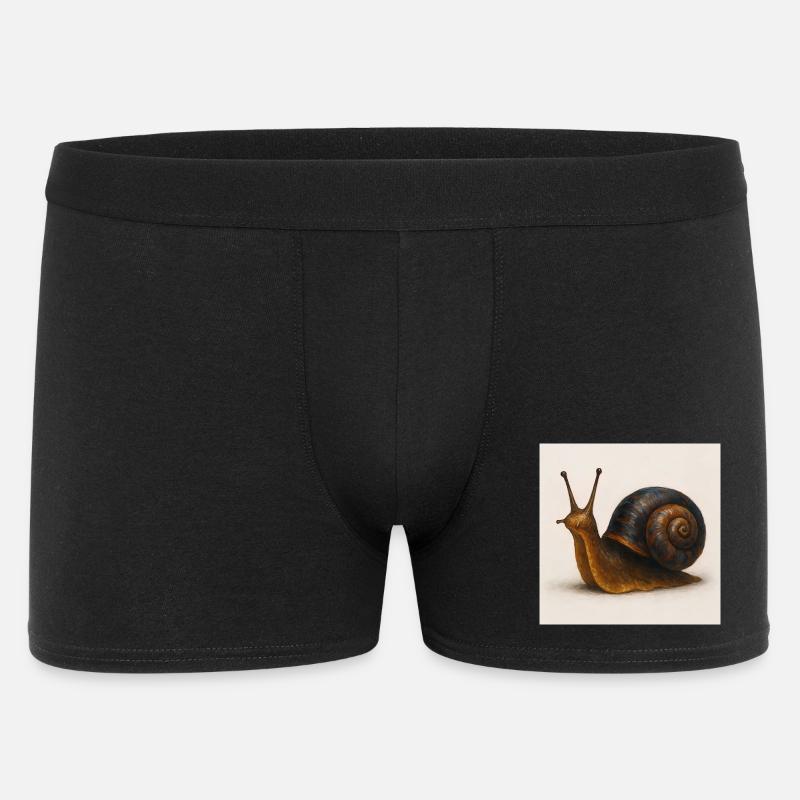Snail with blue shimmer shell - Men's Boxer Shorts - black