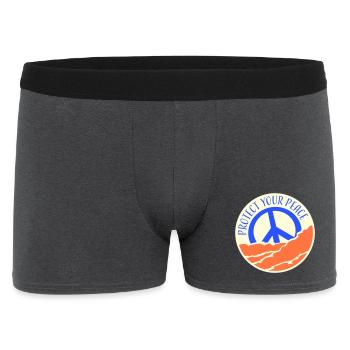 Protégez votre paix Santé mentale Pleine conscience - Boxer Homme - charbon - Devant