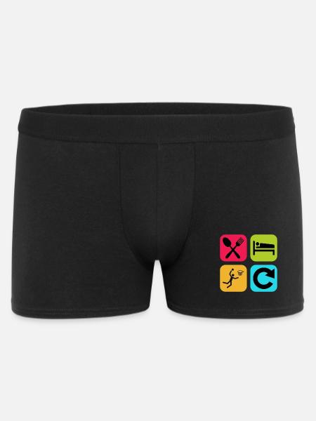 Ät, sov, basket, upprepa, roliga citat, basketkorgar. - Boxershorts Herr - svart
