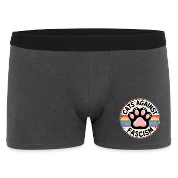 Katzen gegen Rassismus – Antifaschistische Merch - Männer Boxer Shorts - Anthrazit - Vorne