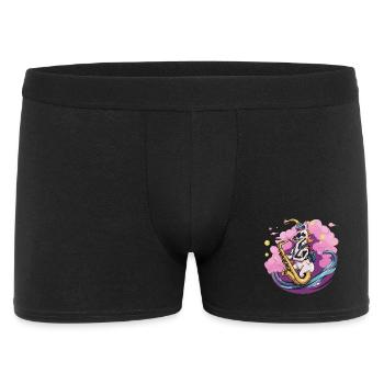 Licorne au saxophone dans la magie du brouillard - Boxer Homme - noir - Devant