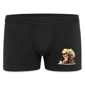 Waldfuchs am goldenen Baum - Männer Boxer Shorts - Schwarz - Vorne
