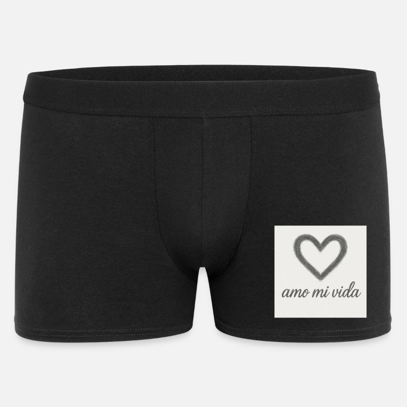 Herz und Lebensfreude - Männer Boxer Shorts - Schwarz