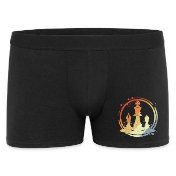 Pièces d’échecs dans un style rétro - Boxer Homme - noir - Devant