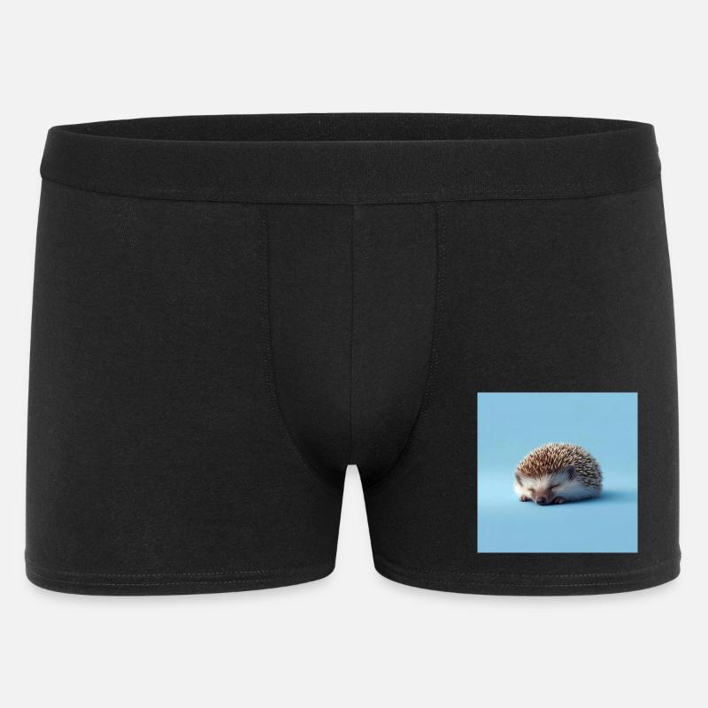 Blauer schlafender Igel - Männer Boxer Shorts - Schwarz