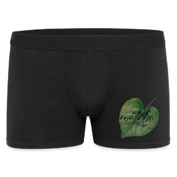 Matcha, Blatt, Grün, Zeit - Männer Boxer Shorts - Schwarz - Vorne