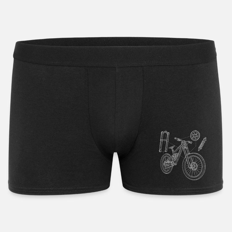 MTB Geometry Sketch: Downhill Exploded Drawing - Men's Boxer Shorts - black