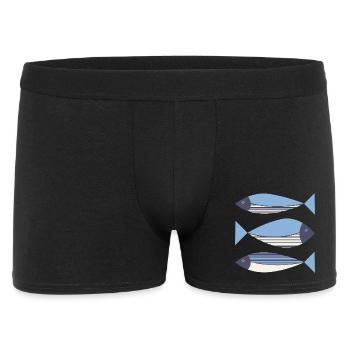 Bleu de poisson graphique illustré - Boxer Homme - noir - Devant